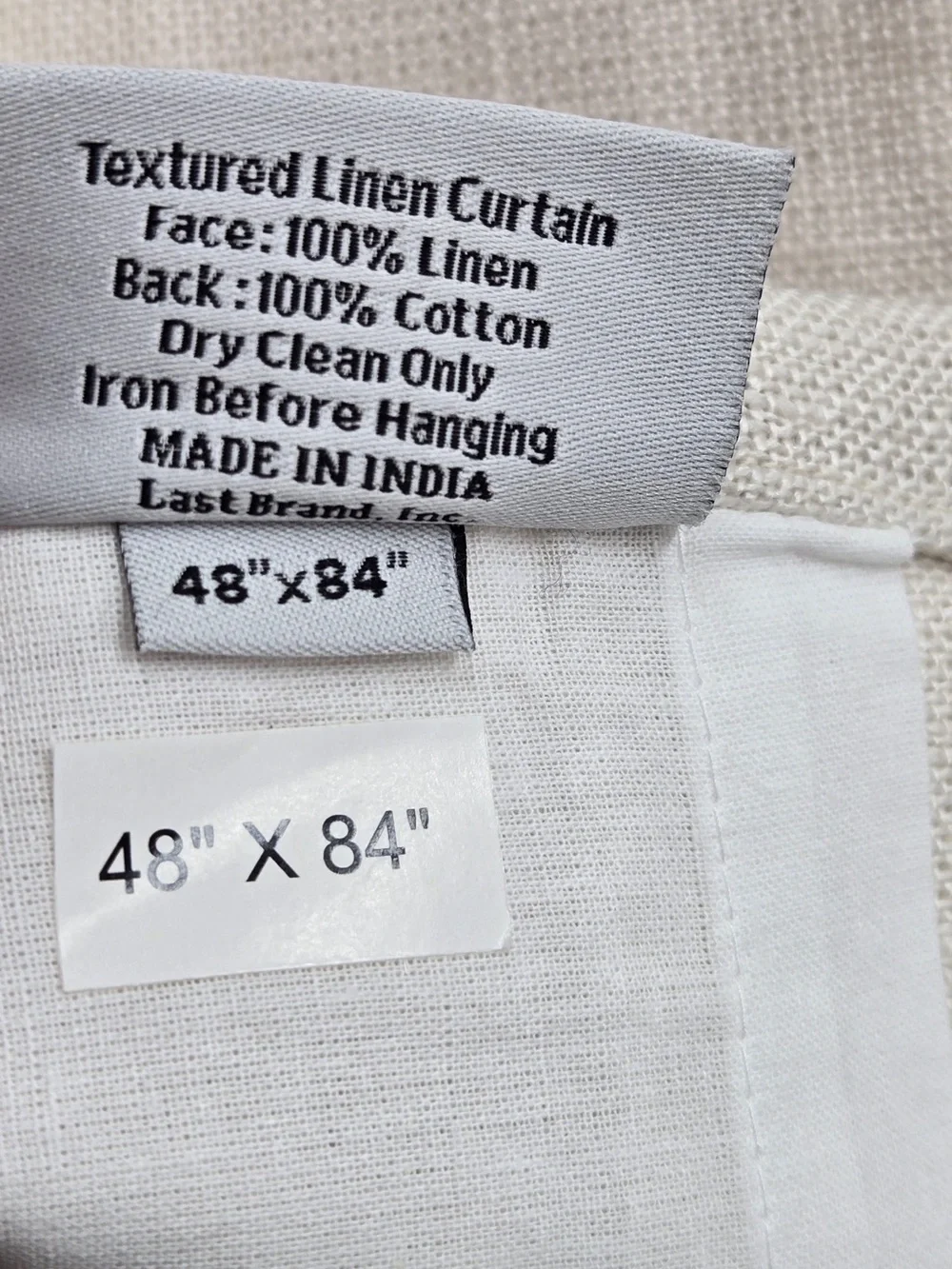 NWT QUINCE Set Of 2 48x84 Heavyweight European Linen Curtains Sand 0180